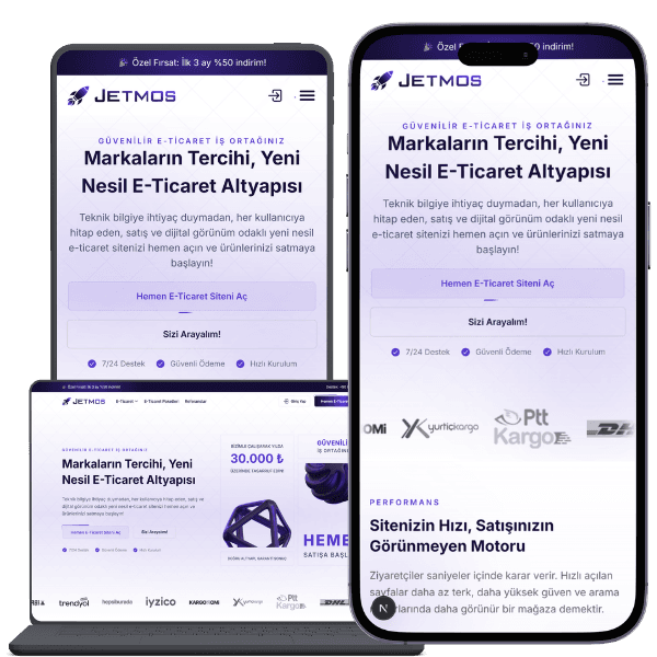Mobil uyumlu e-ticaret vitrini